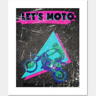 80's Motocross Shirt Let's Moto Posters and Art